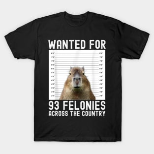 Capybara Mugshot Wanted Poster Meme T-Shirt